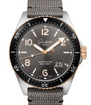 SeaQ Panorama Date 43mm in Steel and Rose Gold with Black Ceramic Bezel on Grey Fabric Strap with Grey Dial