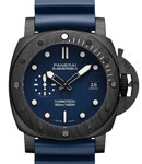 PAM 1232 - Luminor Submersible QuarantaQuattro Blu Abisso in Carbotech on Dark Blue Rubber Strap with Dark Blue Dial