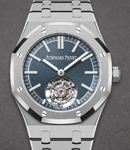 Royal Oak Flying Tourbillon 50 Year Anniversary 41mm in Titanium on Titanium Bracelet with Matte Blue Dial