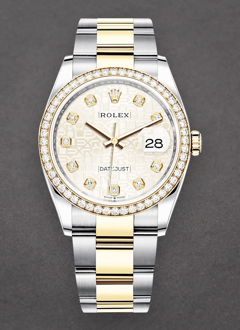 Pre-Owned Rolex Datejust 36mm in Steel with Yellow Gold Diamond Bezel