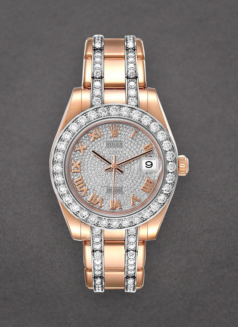 Pre-Owned Rolex Masterpiece Midsize in Rose Gold with Diamond Bezel