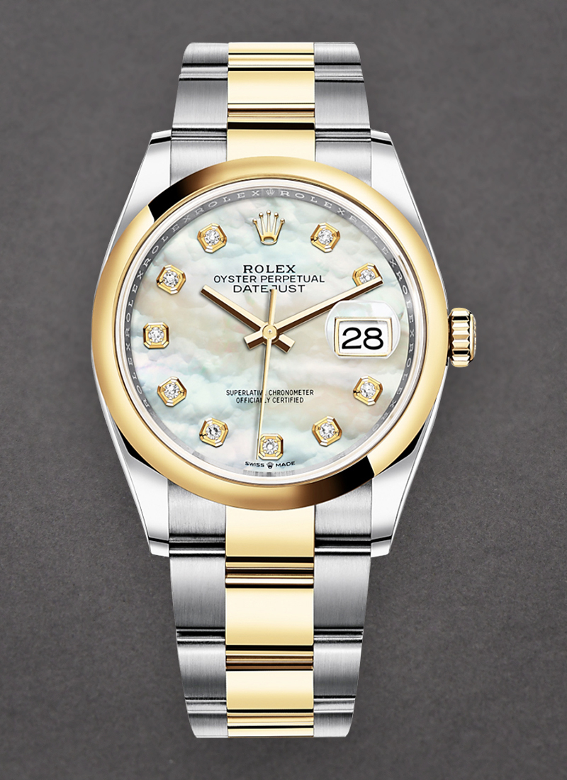 Pre-Owned Rolex Datejust 36mm in Steel with Yellow Gold Smooth Bezel