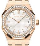 Royal Oak 37mm 50th Anniversary in Rose Gold with Diamond Bezel on Rose Gold Bracelet with Silver Dial