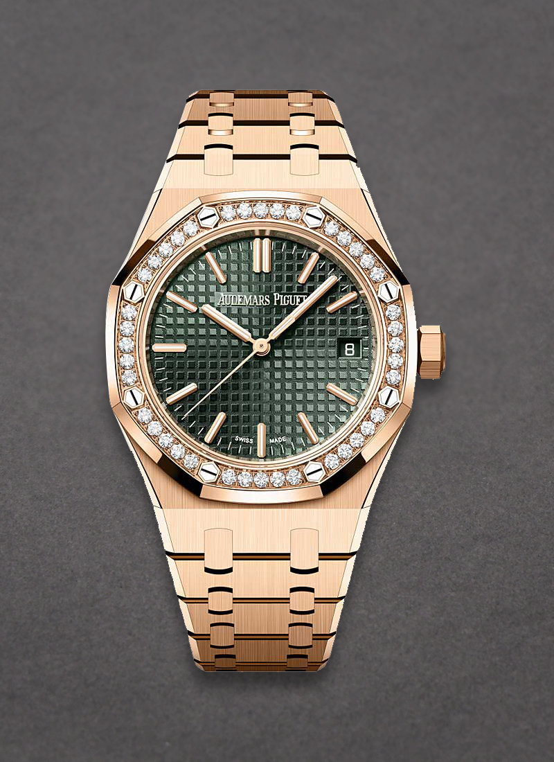 Audemars Piguet Royal Oak 37mm 50th Anniversary in Rose Gold with Diamond Bezel