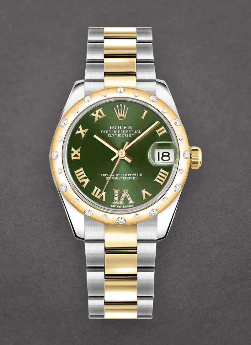 Pre-Owned Rolex Datejust 31mm in Steel with Yellow Gold Scattered Diamond Bezel