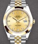 Datejust II 41mm in Steel with Yellow Gold Smooth Bezel on Jubilee Bracelet with Champagne Diamond Dial