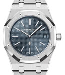 Royal Oak Automatic 50th Anniversary in Steel on Steel Bracelet with Blue Dial