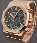 Royal Oak Chronograph 41mm  50th Anniversary Special Edition in Rose Gold On Rose Gold Bracelet with Green Dial