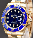 Submariner 41mm in Yellow Gold with Black Ceramic Bezel on Bracelet with Blue Dial