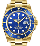 Submariner 41mm in Yellow Gold with Black Ceramic Bezel on Bracelet with Blue Dial