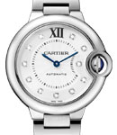 Ballon Bleu de Cartier 33mm in Steel on Steel Bracelet with Silver Opaline Diamond Dial