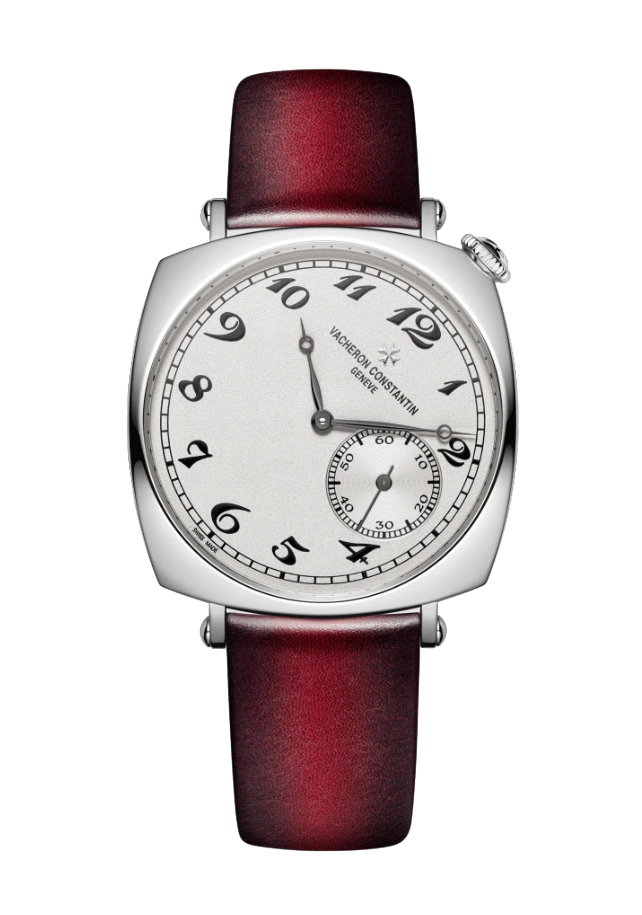 Historiques American 1921 in White Gold on Red Calffskin Leather Strap with Silver Dial