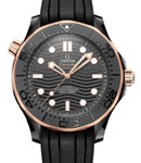 Seamaster Diver 300m 43.5mm in Black Ceramic / Rose Gold on Black Rubber Strap with Black Dial