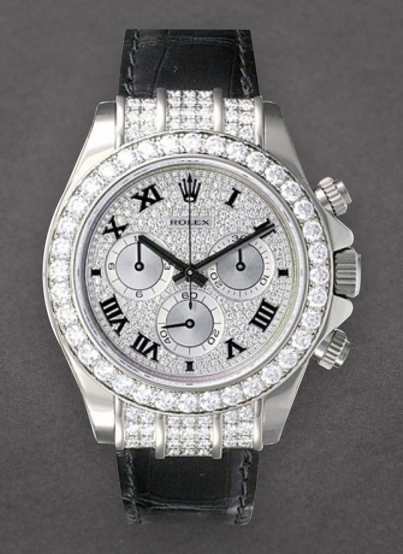 Pre-Owned Rolex Daytona 40mm in White Gold with Diamond Bezel