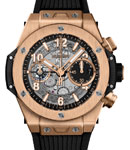 Big Bang Unico King Gold 45mm Automatic in Rose Gold On Black Rubber Strap with Skeleton  Dial