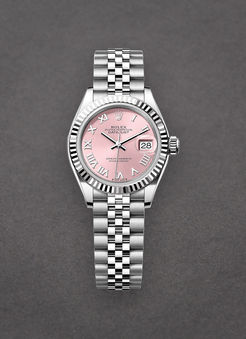 Pre-Owned Rolex Ladies Datejust 28mm in Steel with Fluted Bezel