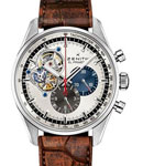 Chronomaster 1969 Men's Automatic in Steel On Brown Crocodile Leather Strap with Silver Sunray Dial