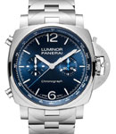PAM 1110 - Luminor Chrono 44mm Automatic in Steel on Steel Bracelet with Blue Dial