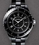 J12 Quartz in Black Ceramic on Ceramic Bracelet with Black Dial