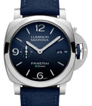 PAM 1157 - Luminor Marina ESteelâ„¢ Blu Profondo 44mm in Steel on Blue Fabric Strap with Blue Dial