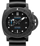 PAM 1231 - Submersible 42mm in Black Carbotech on Black Rubber Strap with Black Dial
