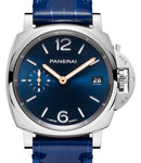 PAM 1273 - Luminor Due 38mm in Steel on Blue Crocodile Leather Strap with Blue Dial