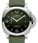 PAM 1356 - Luminor Marina ESteel™ Verde Smeraldo in Steel on Green Fabric Strap with Green Dial