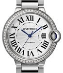 Ballon Bleu in Steel with Diamond Bezel on Steel Bracelet with Silver Dial
