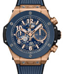 Big Bang UNICO in Rose Gold on Blue Strap with Skeleton Dial