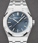 Royal Oak 37mm  50th Anniversary in Steel on Steel Bracelet with Blue Dial