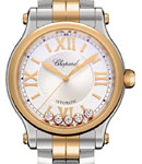 Happy Sport Automatic in Stainless Steel & Rose Gold on Stainless Steel & Rose Gold Bracelet with Silver Dial