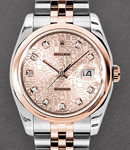 Datejust 36mm in Steel with Rose Gold Smooth Bezel on Jubilee Bracelet with Pink Jubilee Diamond Dial