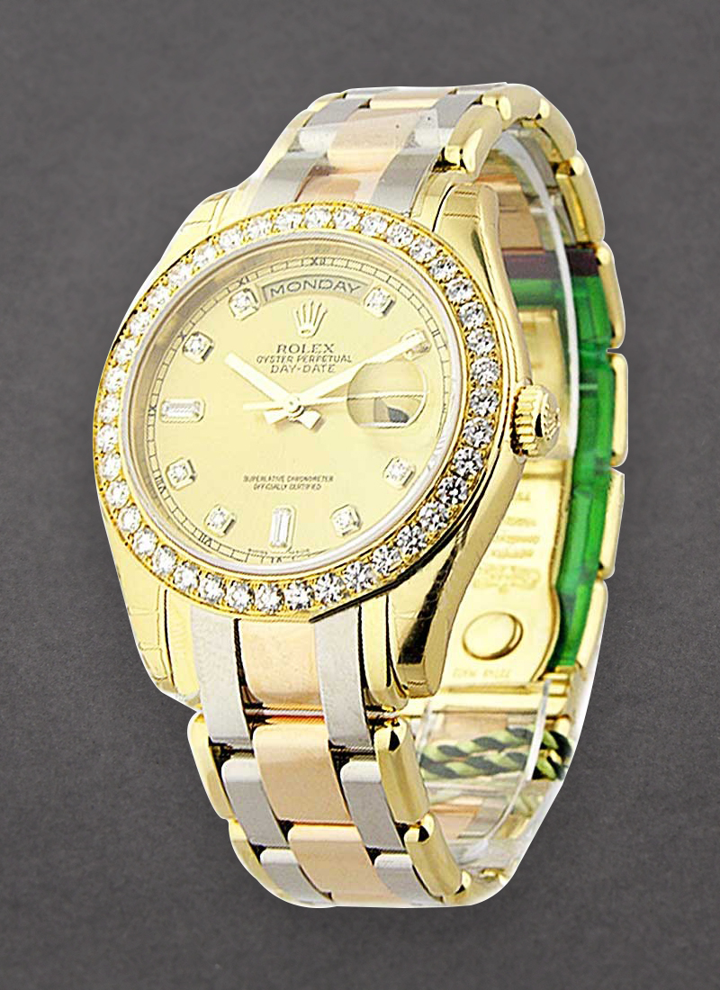 Pre-Owned Rolex Tridor Masterpiece Day Date in Yellow Gold with 40 Diamond Bezel