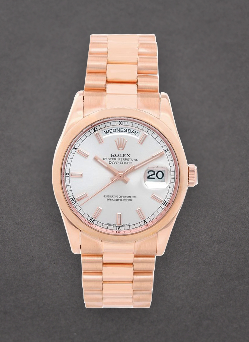 Pre-Owned Rolex Presidential 36mm in Rose Gold with Smooth Bezel