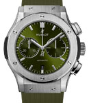 Classic Fusion in Titanium on Rubber Strap with Green Dial