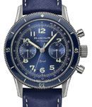 Air Command Flyback in Titanium on Calfskin Leather Strap with Blue Dial
