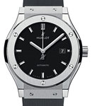 Classic Fusion Automatic in Titanium on Black Rubber Strap with Black Dial