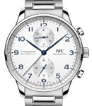 Portugieser Chronograph Automatic in Stainless Steel on Stainless Steel Bracelet with Silver Dial