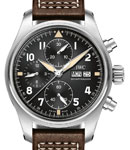 Pilot's Watch Spitfire in Stainless Steel on Calfskin Leather with Black Dial