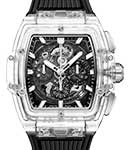 Spirit Of Big Bang Chronograph in Polished Sapphire Crystal on Rubber Strap with Skeleton Dial