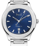 Polo 36mm Automatic in Steel on Steel Braclet with Blue Guilloche Index Markers Dial