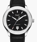 Polo 42mm Automatic in Steel on Black Rubber Strap with Black Dial
