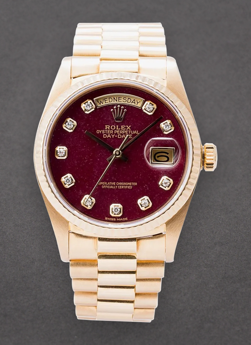 Pre-Owned Rolex President Day-Date 36mm in Yellow Gold with Fluted Bezel