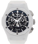 Orlinski Classic Fusion Aerofusion 45mm in White Ceramic on White Rubber Strap with Skeleton Dial