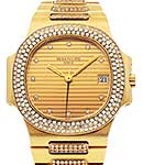 Nautilus 3800 in Yellow Gold with Diamond Bezel on Yellow Gold Diamond Bracelet with Champagne Diamond Dial
