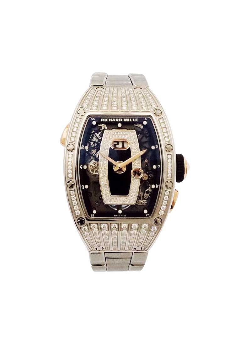 Richard Mille RM 037 ladies Automatic in White Gold with Pave Diamond Bezel