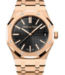 Royal Oak 41mm Automatic in Rose Gold on Rose Gold Bracelet with Black Dial