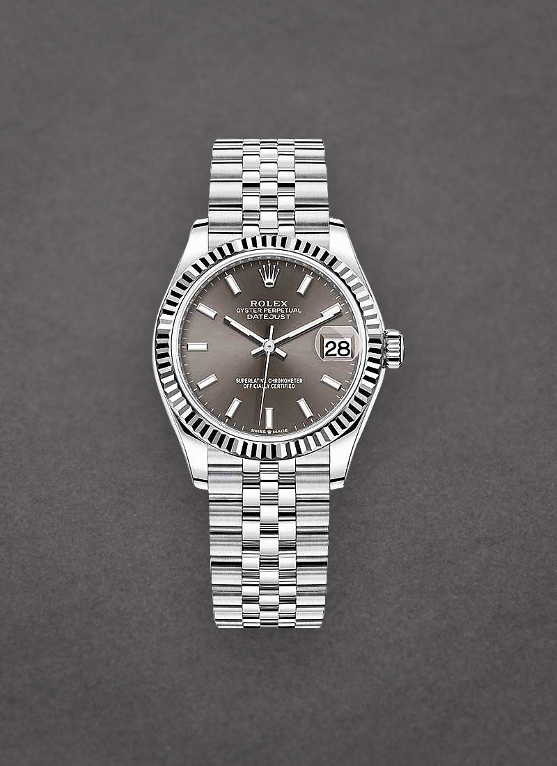 Pre-Owned Rolex Mid Size 31mm Datejust in Steel with Fluted Bezel 