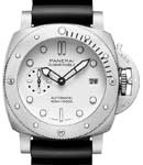 PAM 2223 - Submersible Bianco 42mm in Steel on Black Rubber Strap with White Dial