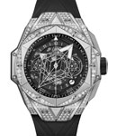 Big Bang Sang Bleu II in Titanium with Diamond Bezel on Black Rubber Strap with Matt Black Dial